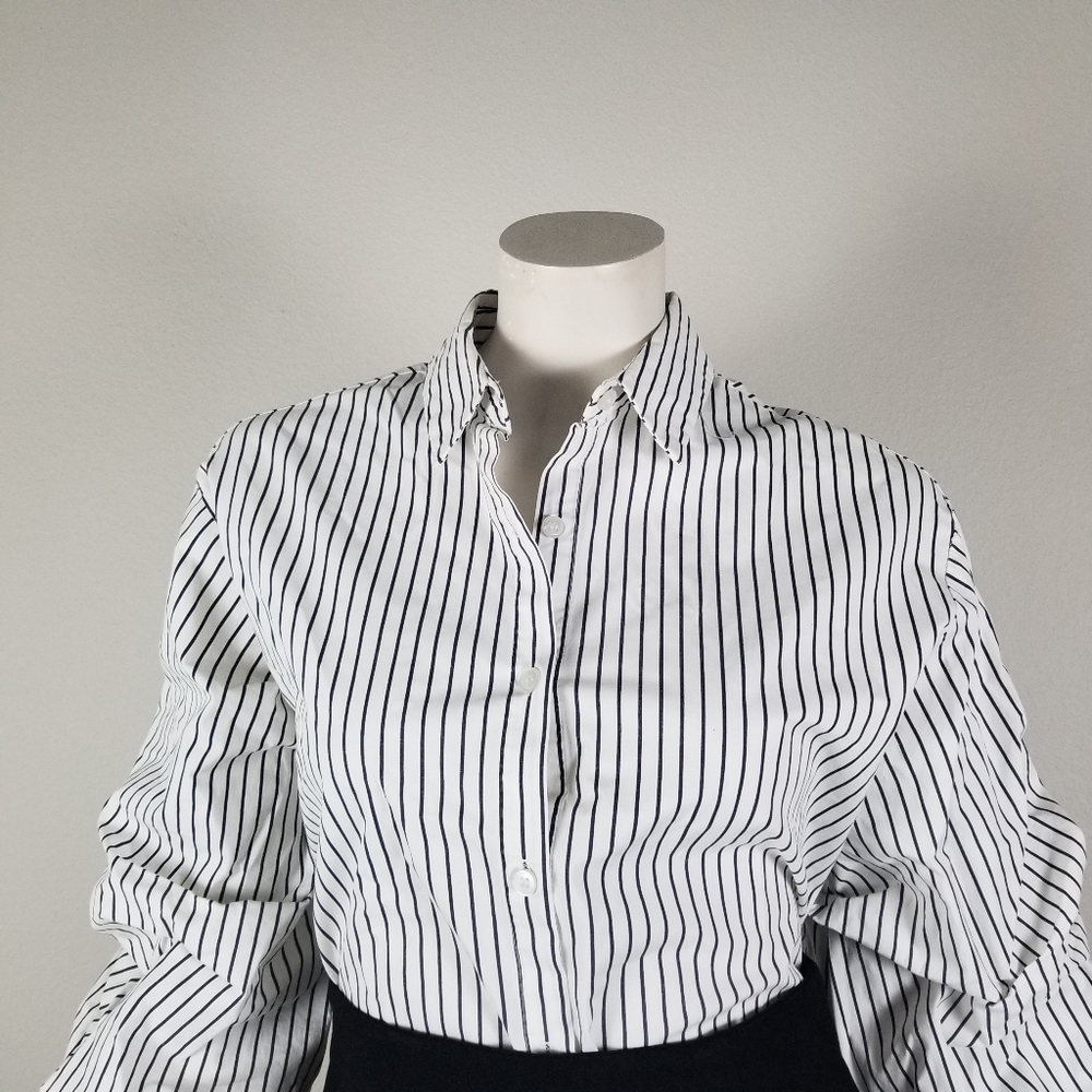 Style Mafia x Free People Striped Voluminous Balloon Sleeve Shirt Size S/M - Picture 4 of 14